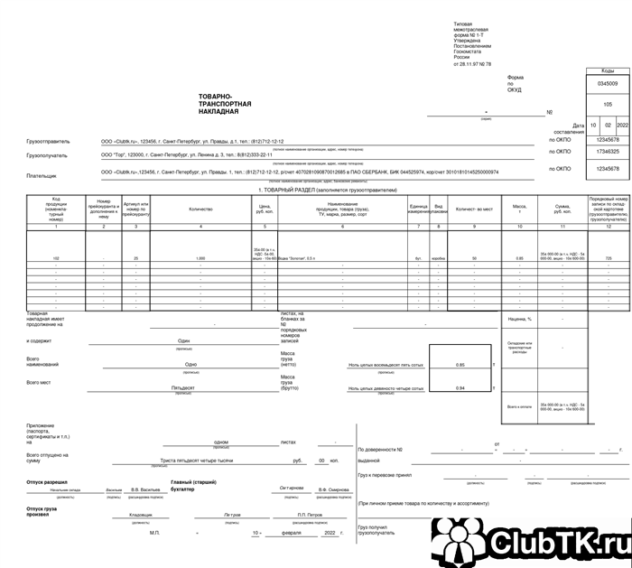Разбираемся, как заполнить транспортную накладную
