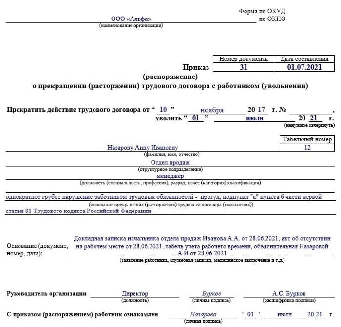 Критерии для определения пропуска работы без веских причин