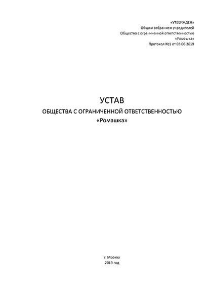 Какую информацию нужно отразить в уставе?