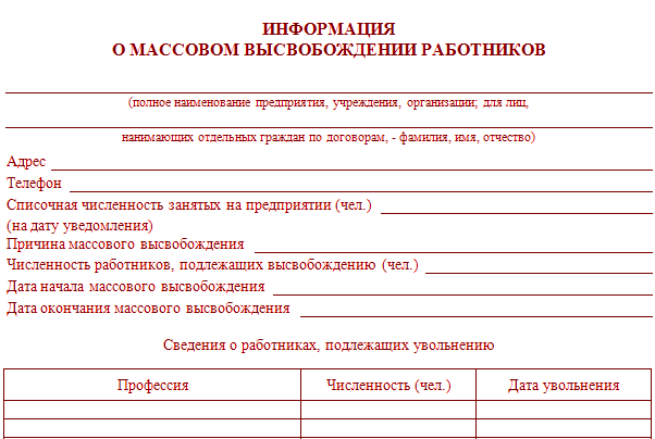 Оформление документов по сотрудникам, уволенным в связи с ликвидацией организации